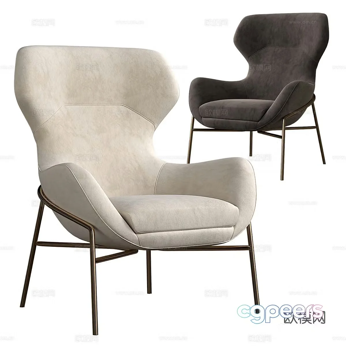 Modern Italian fabric armchair 3d model