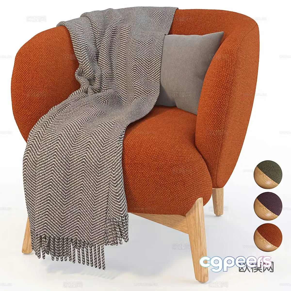 Modern Nordic Lancy armchair 3d model