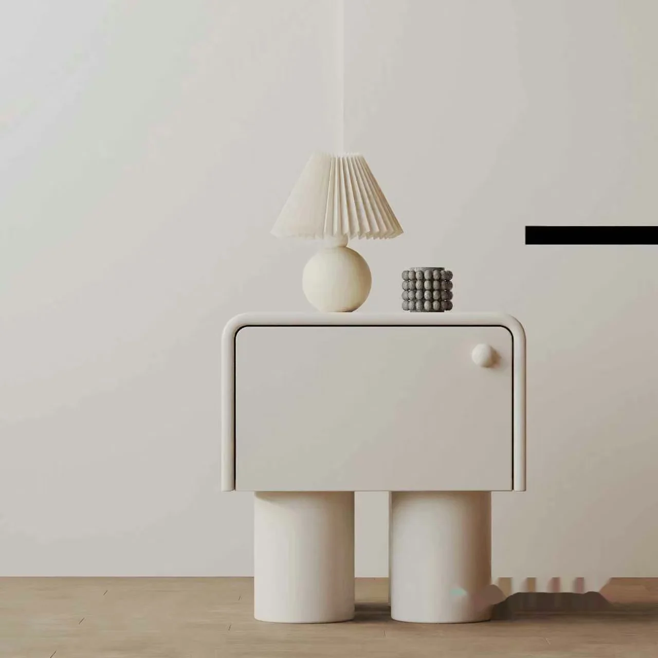 Modern White Nightstand 3D Model – 10333 – VRAY Render