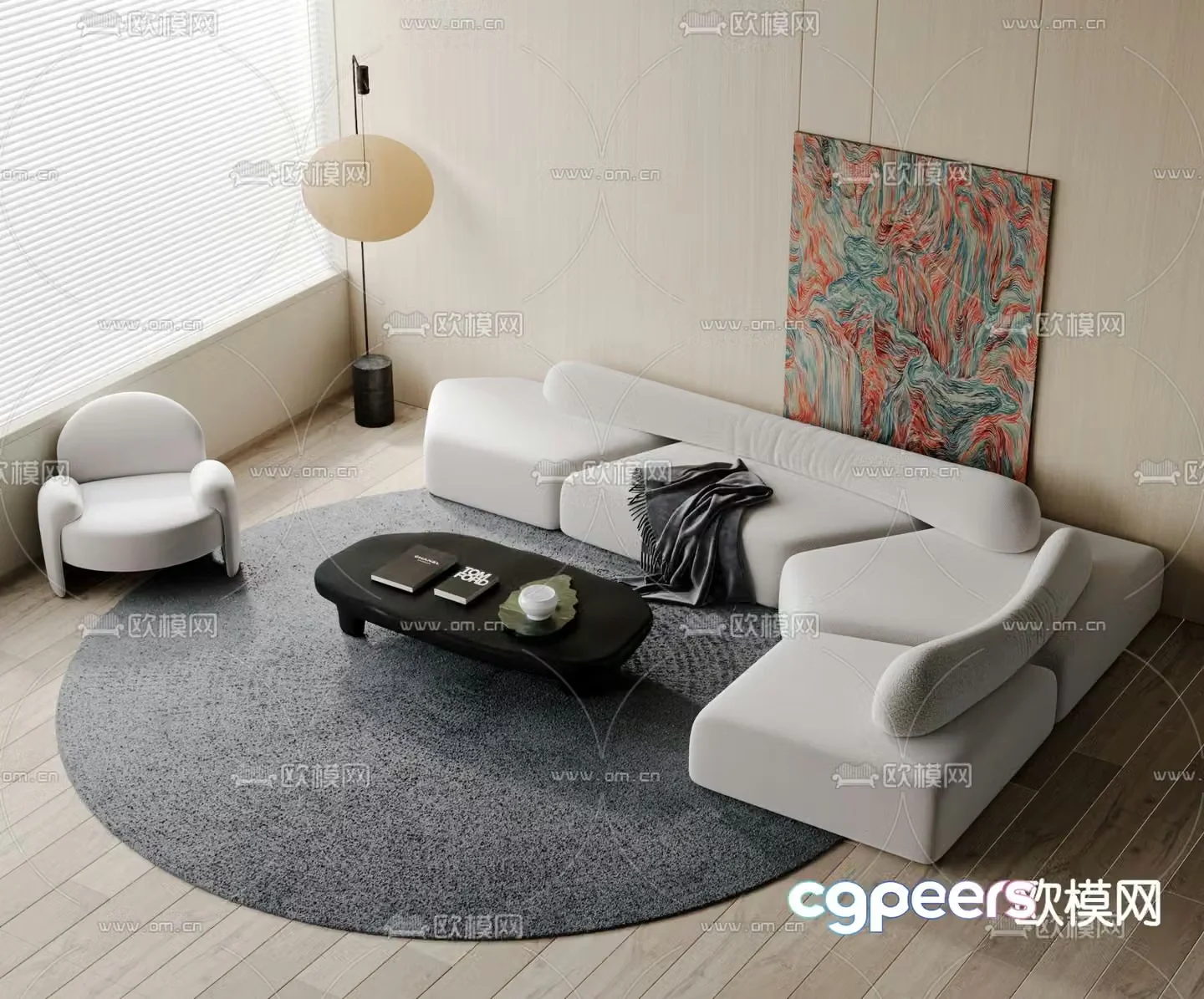 Modern sofa coffee table 3d model