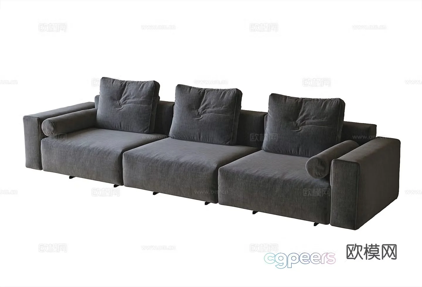 Three seater sofa upholstered sofa 3d model
