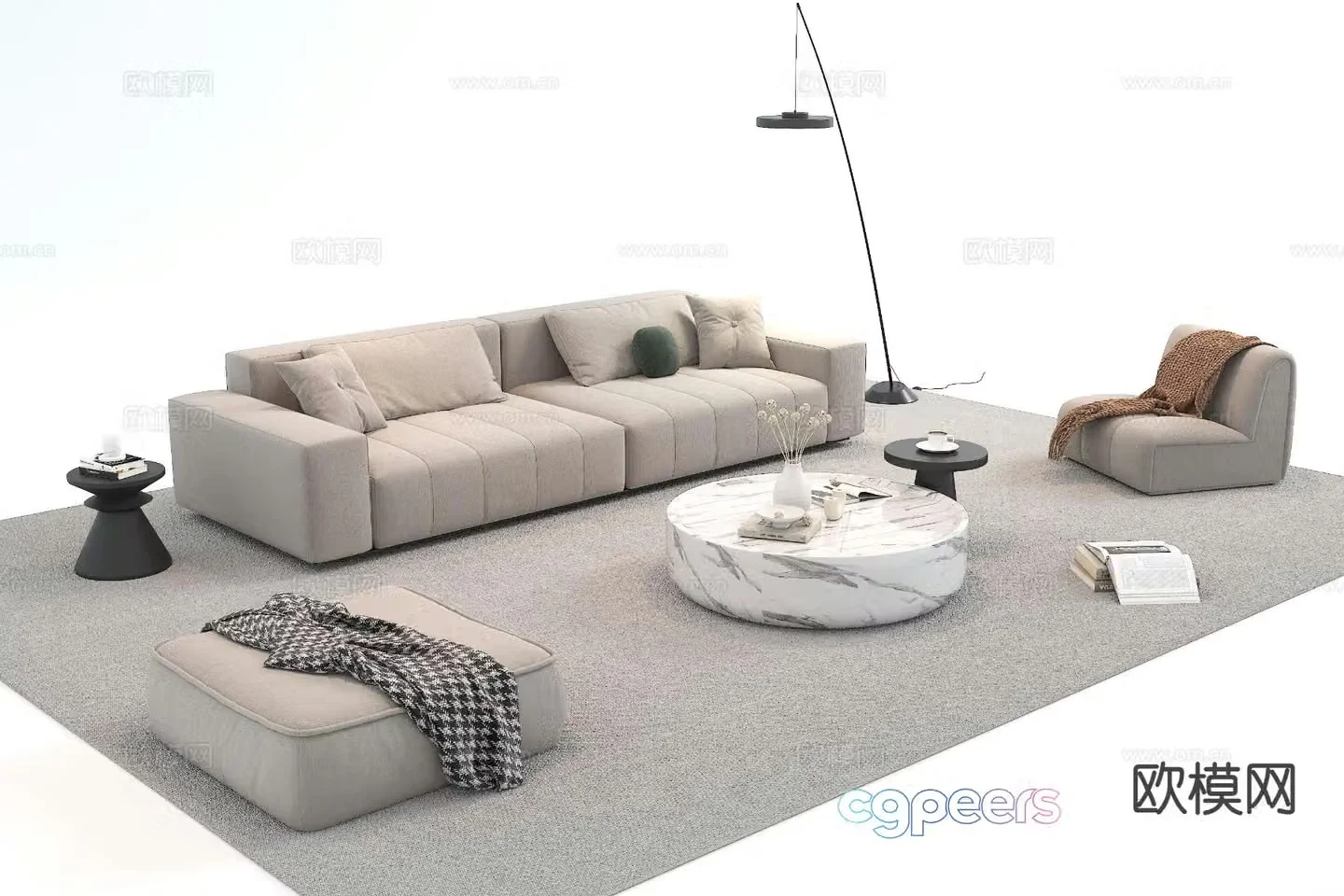 Modern sectional sofa 3d model