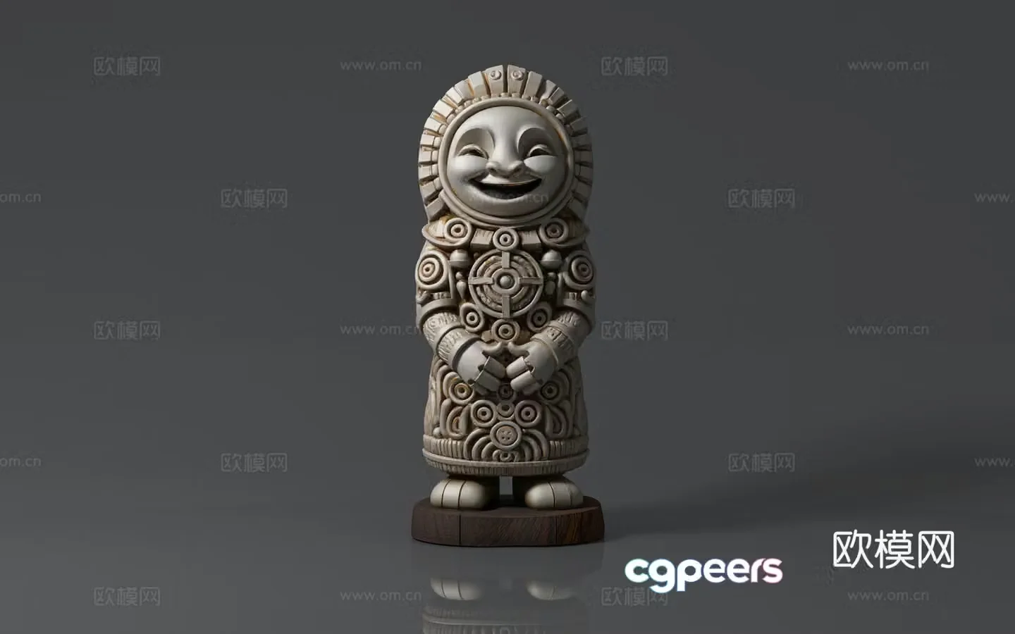 Strange sculptures character sculptures stone statues ancient civilization totem decoration stone pillars and stone tools 3D model
