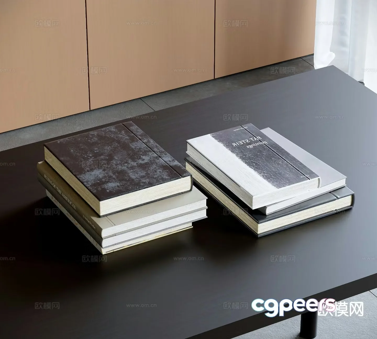 Modern book ornaments books stack 3d model