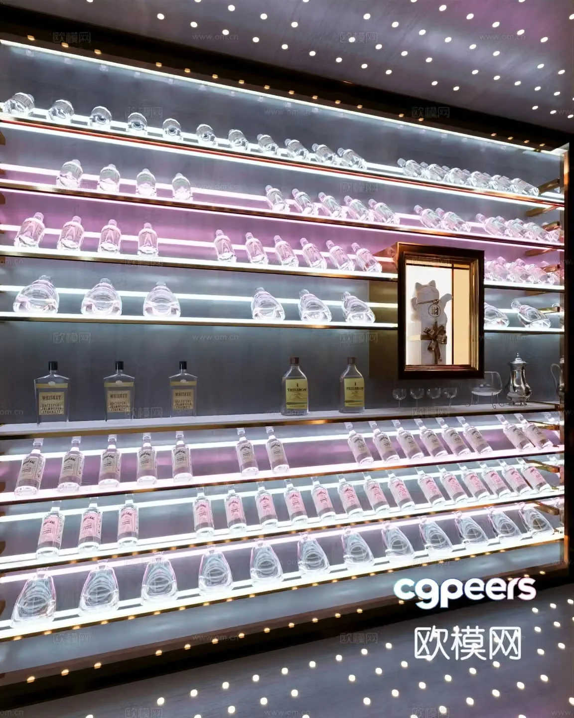 Modern wine cabinet constant temperature wine cabinet glass wine cabinet white wine cabinet 3D model