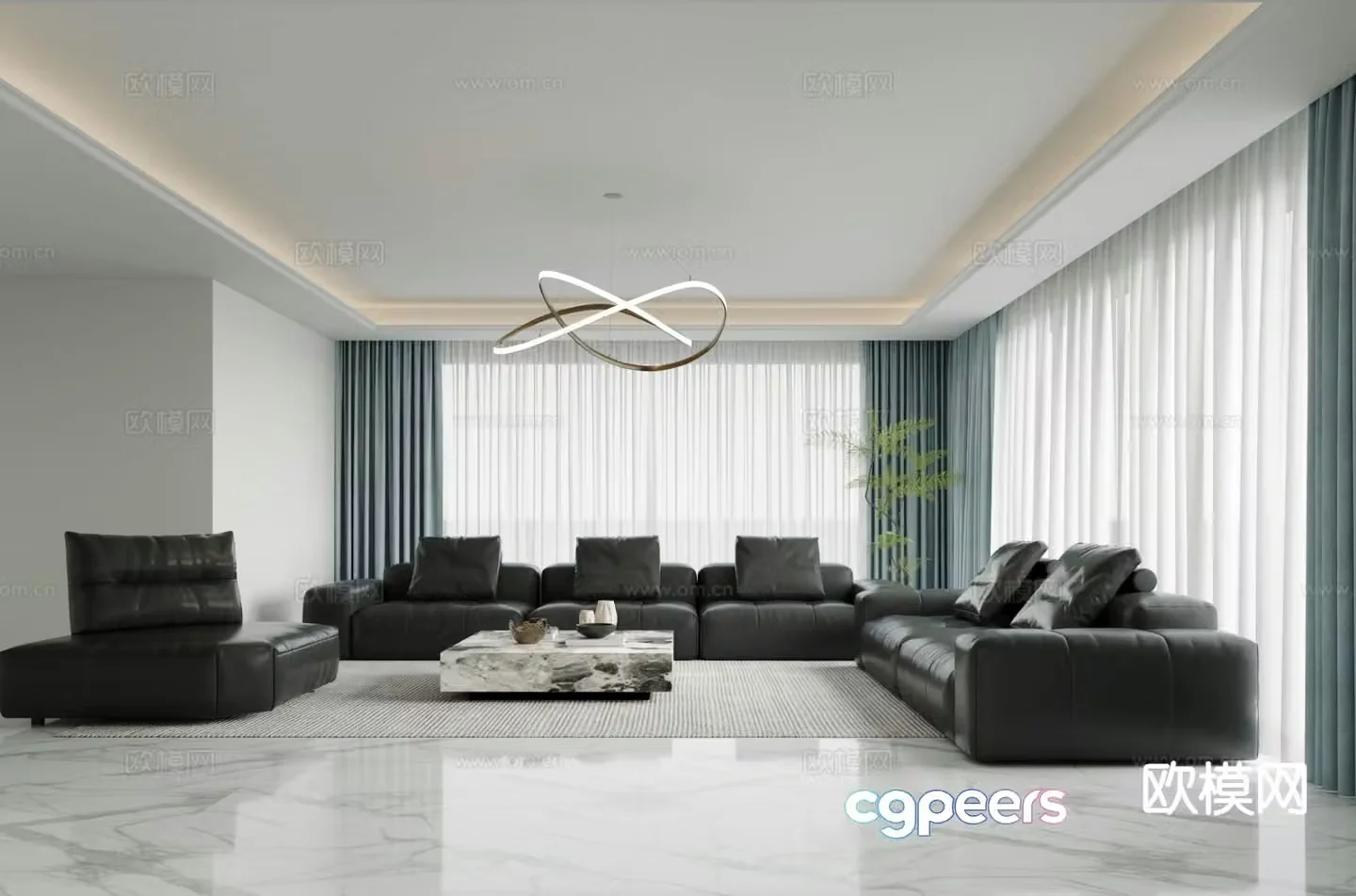 Modern living room 3d model