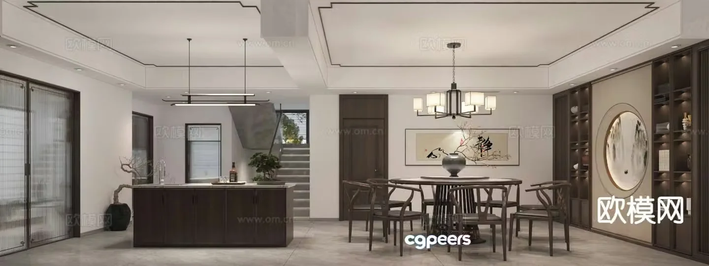 New Chinese restaurant 3d model