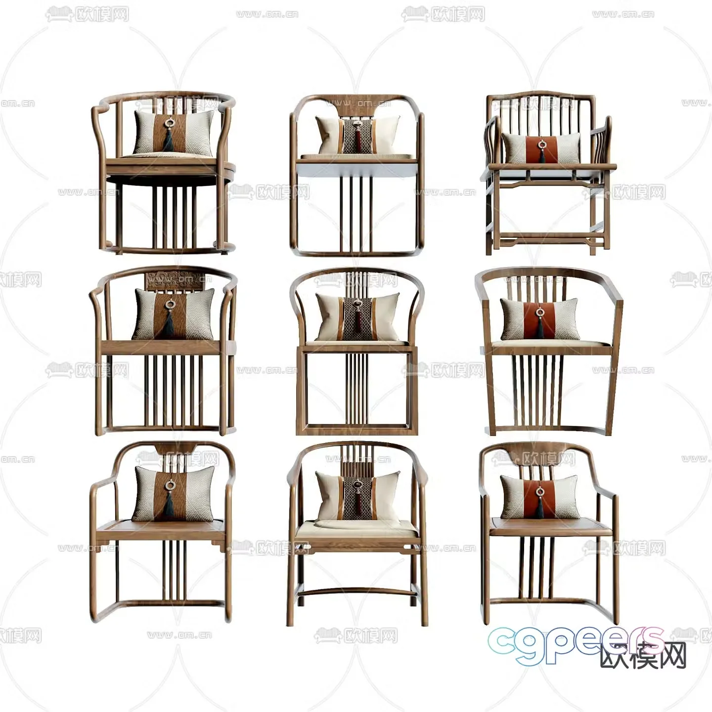 New Chinese style chair arm chair Taishi chair 3d model