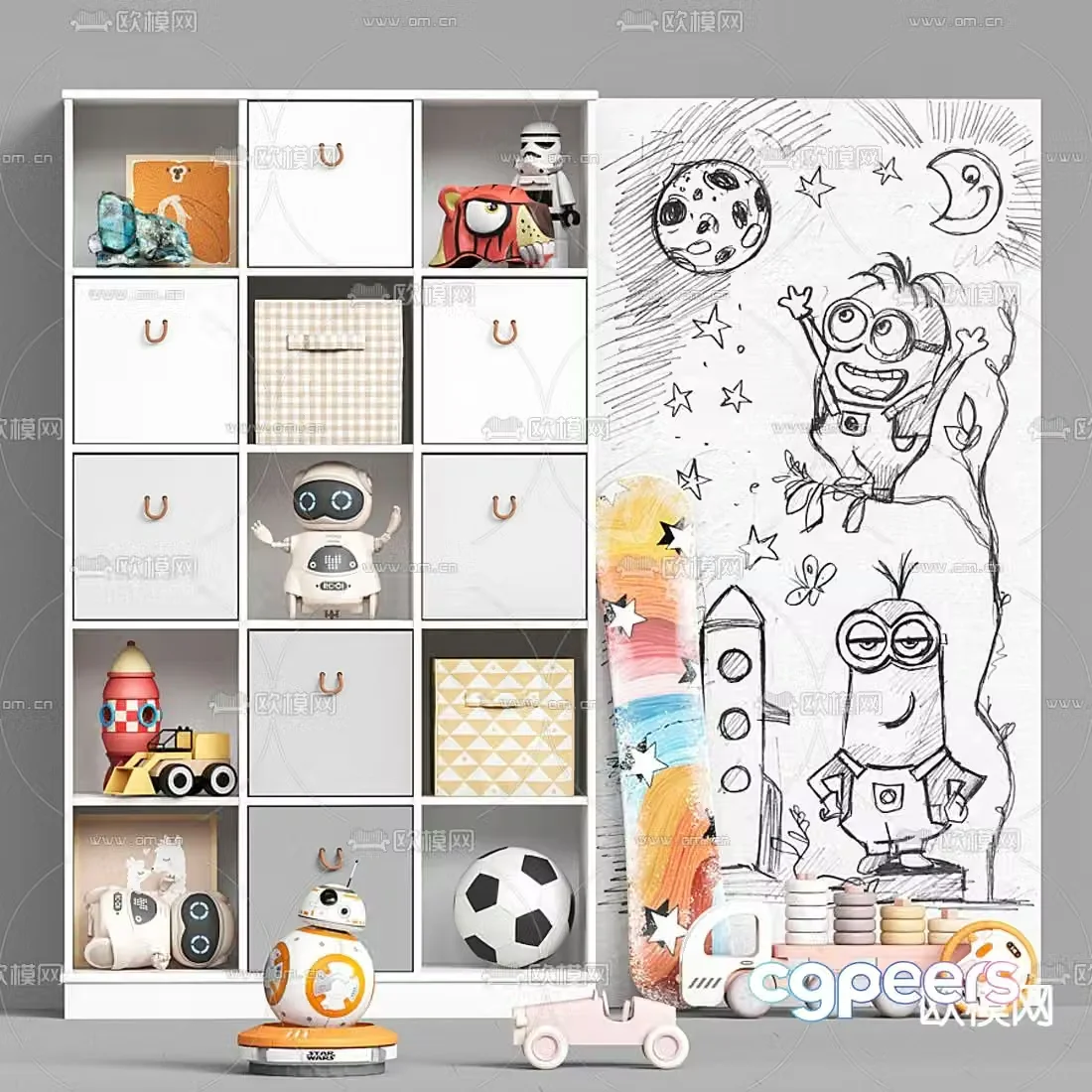Modern children’s locker 3d model
