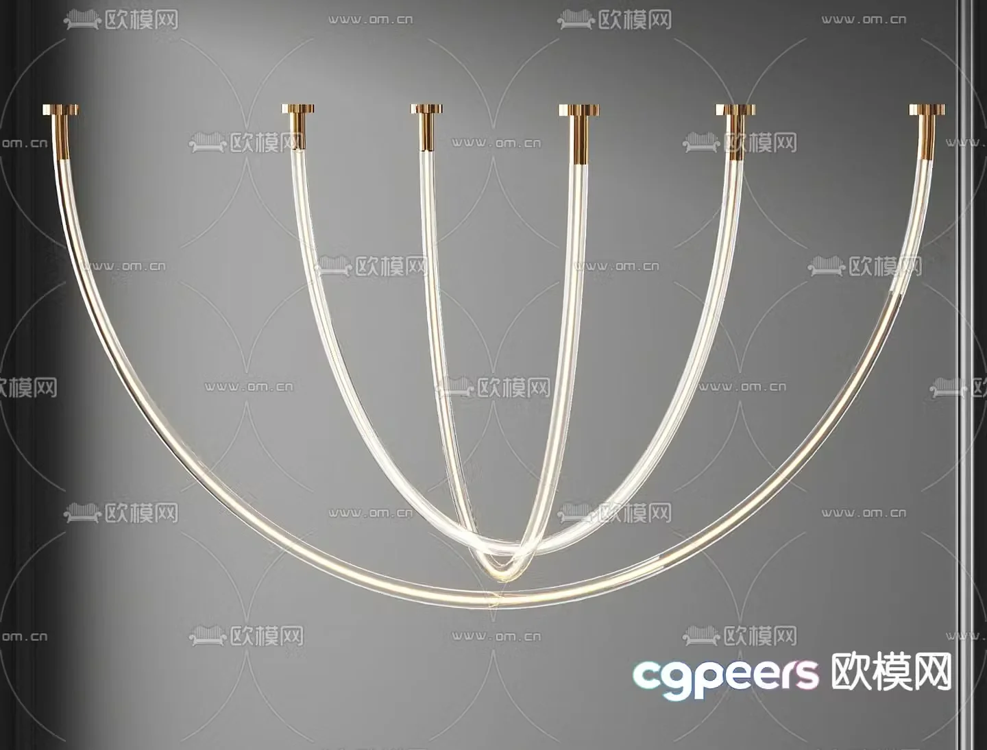 Line chandelier glass chandelier 3d model