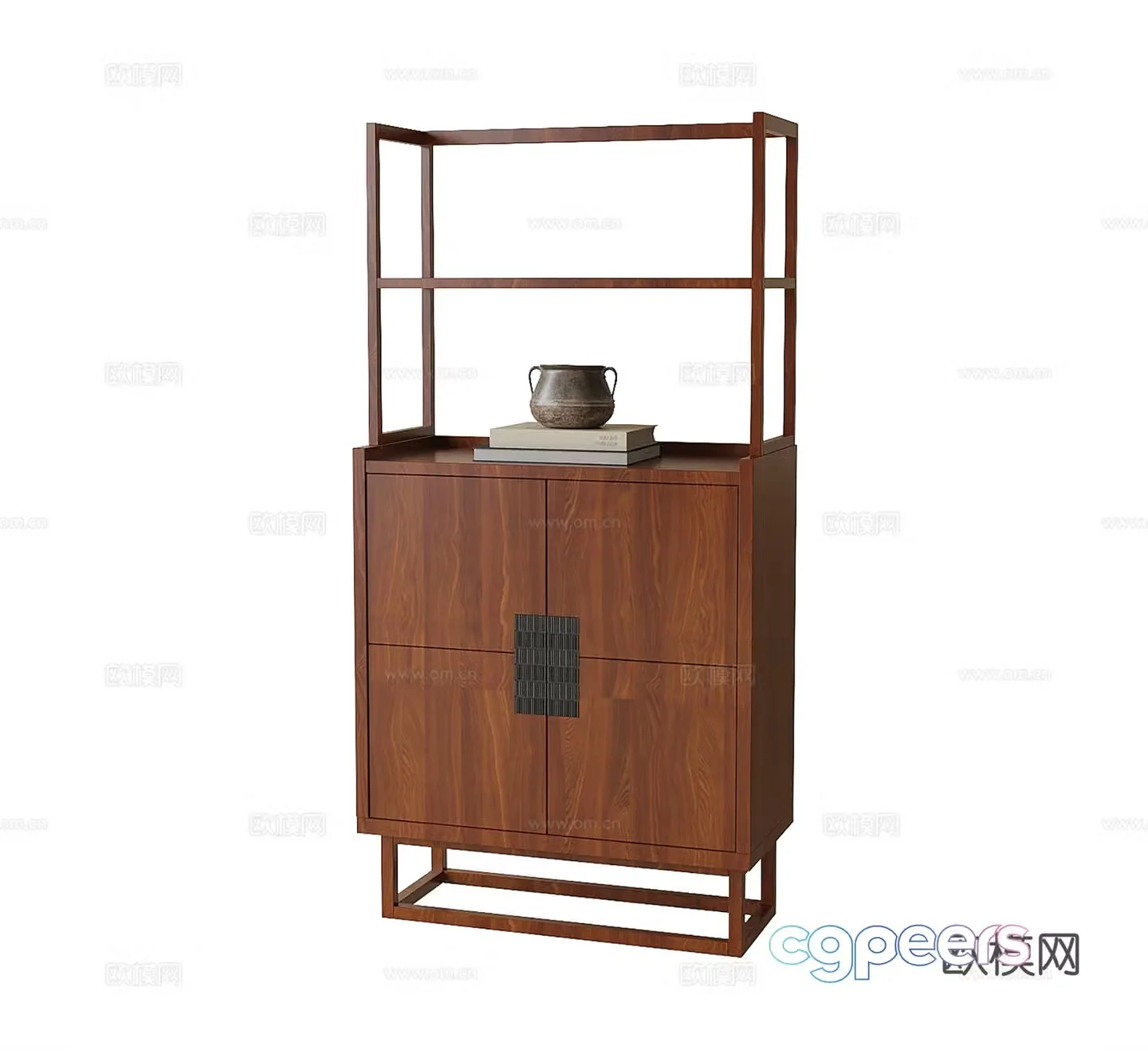 New Chinese style decorative cabinet decorative rack side cabinet 3D model