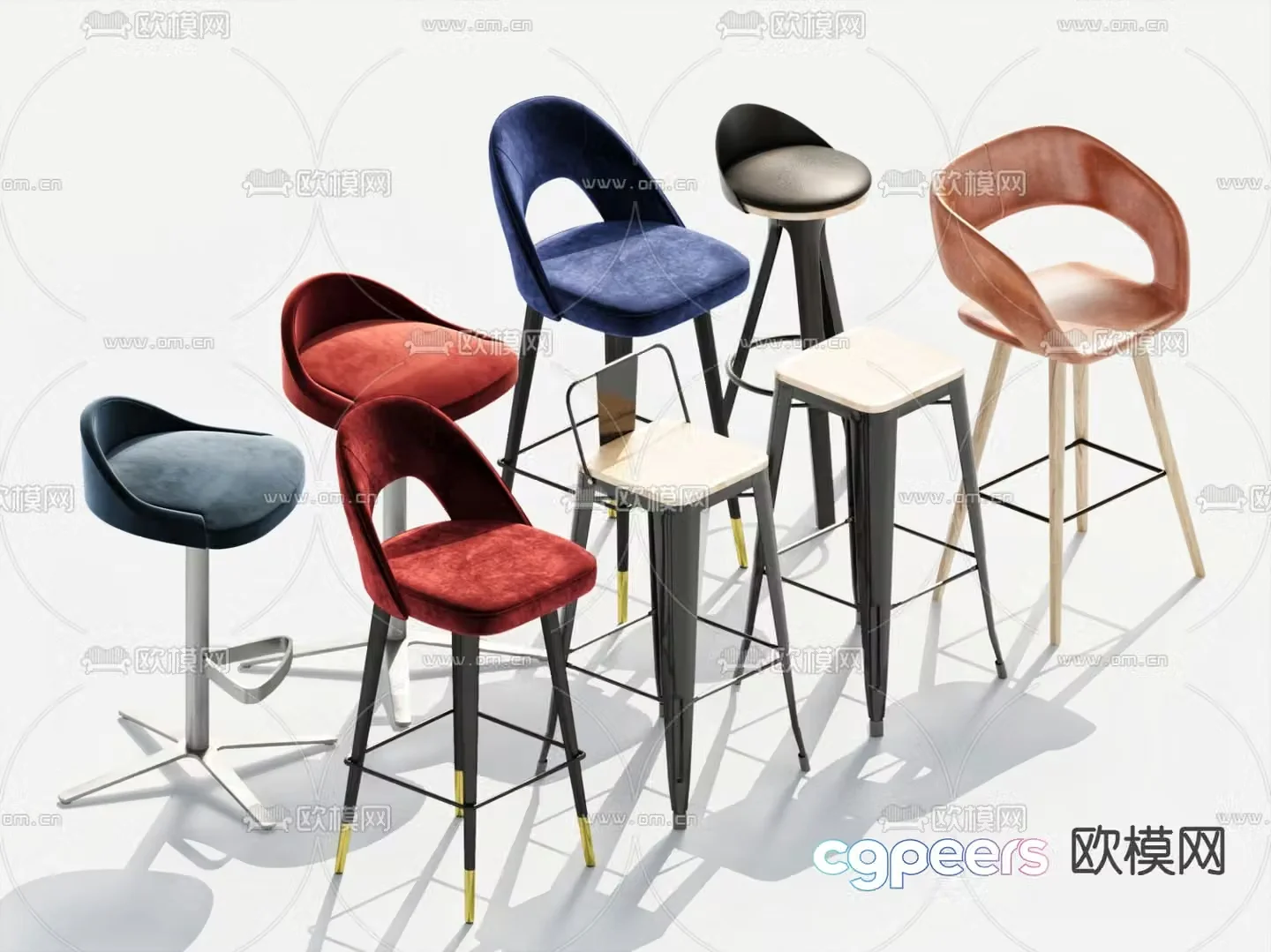 bar stool bar stool high stool 3d model