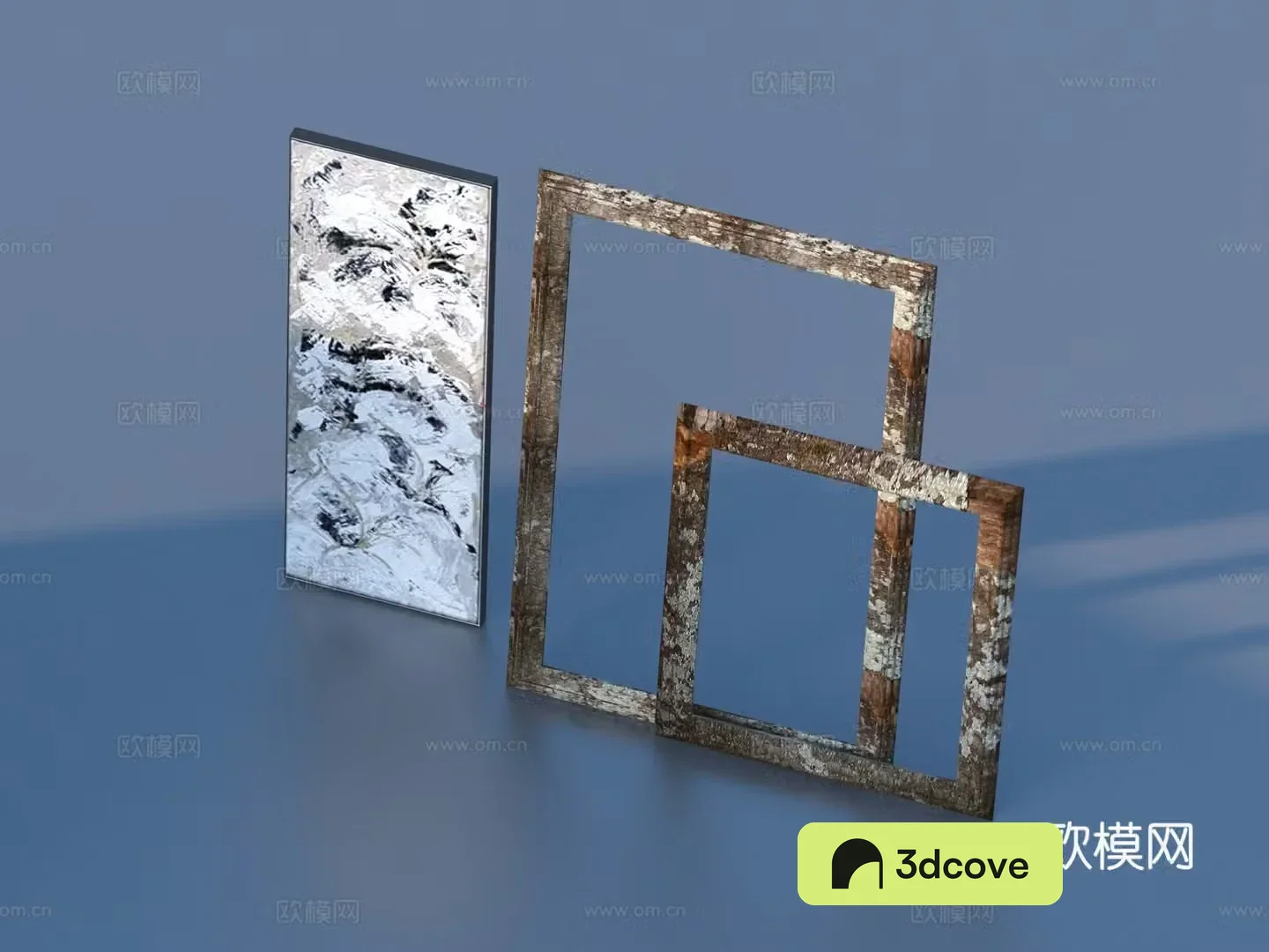 Middle-aged rust picture frame ornament sketch 3d model