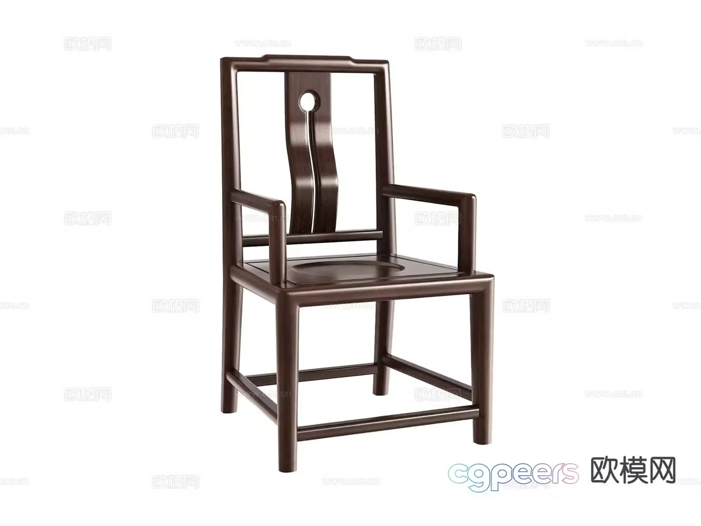 New Chinese style chair dining chair 3d model