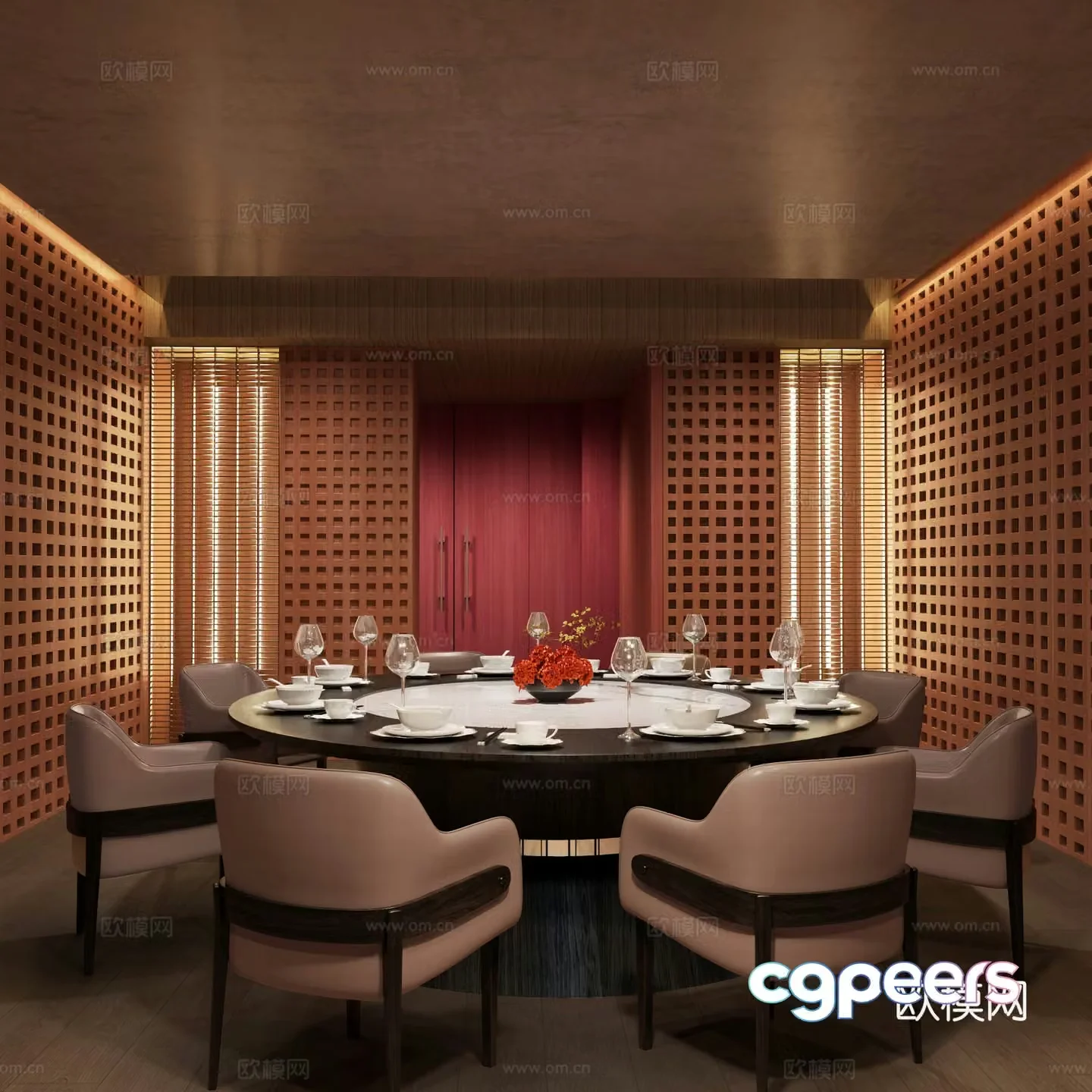 Restaurant private room 3d model