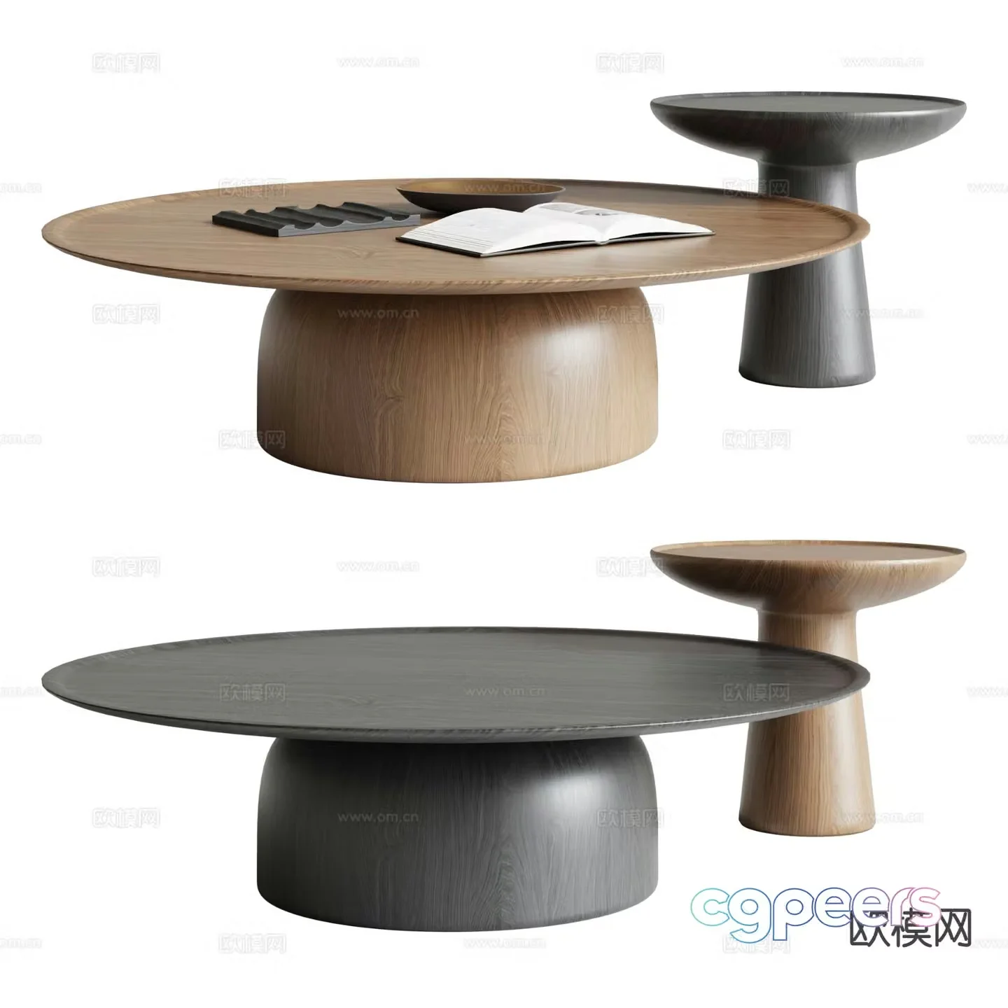 Modern double coffee table 3d model