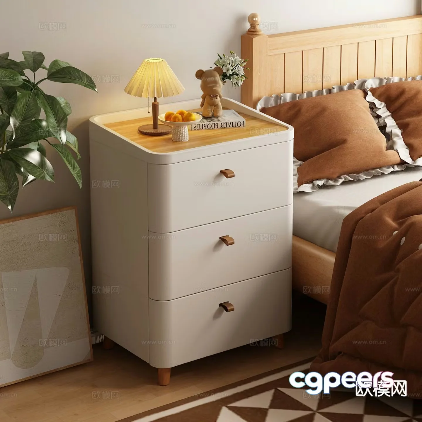 Nordic bedside table 3d model