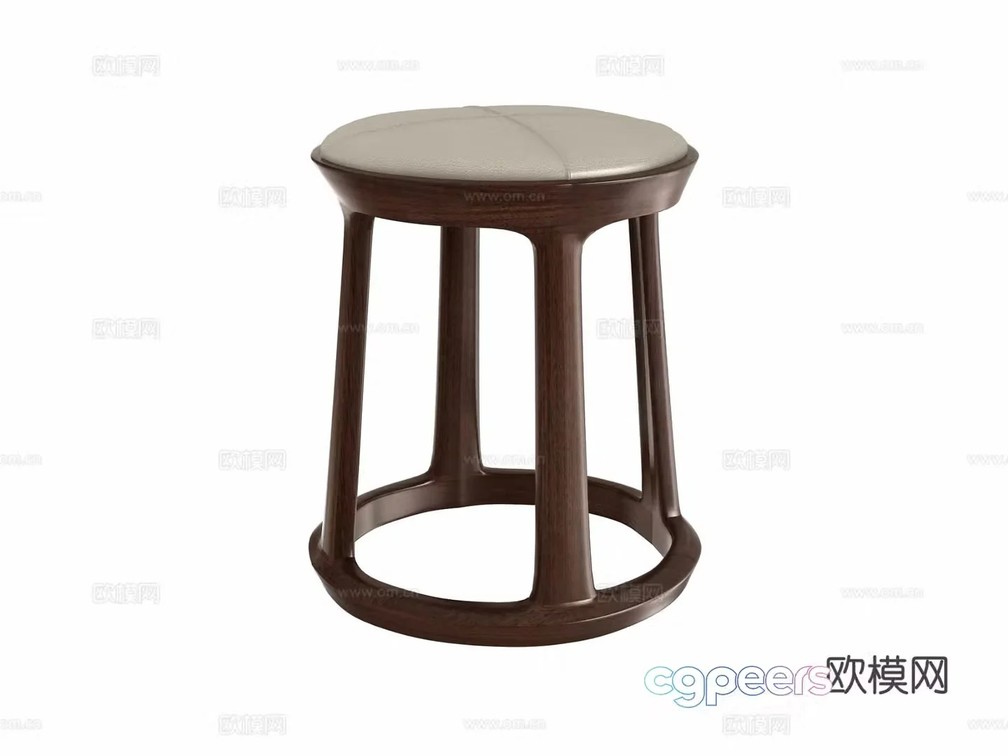 New Chinese style stool wooden stool 3d model