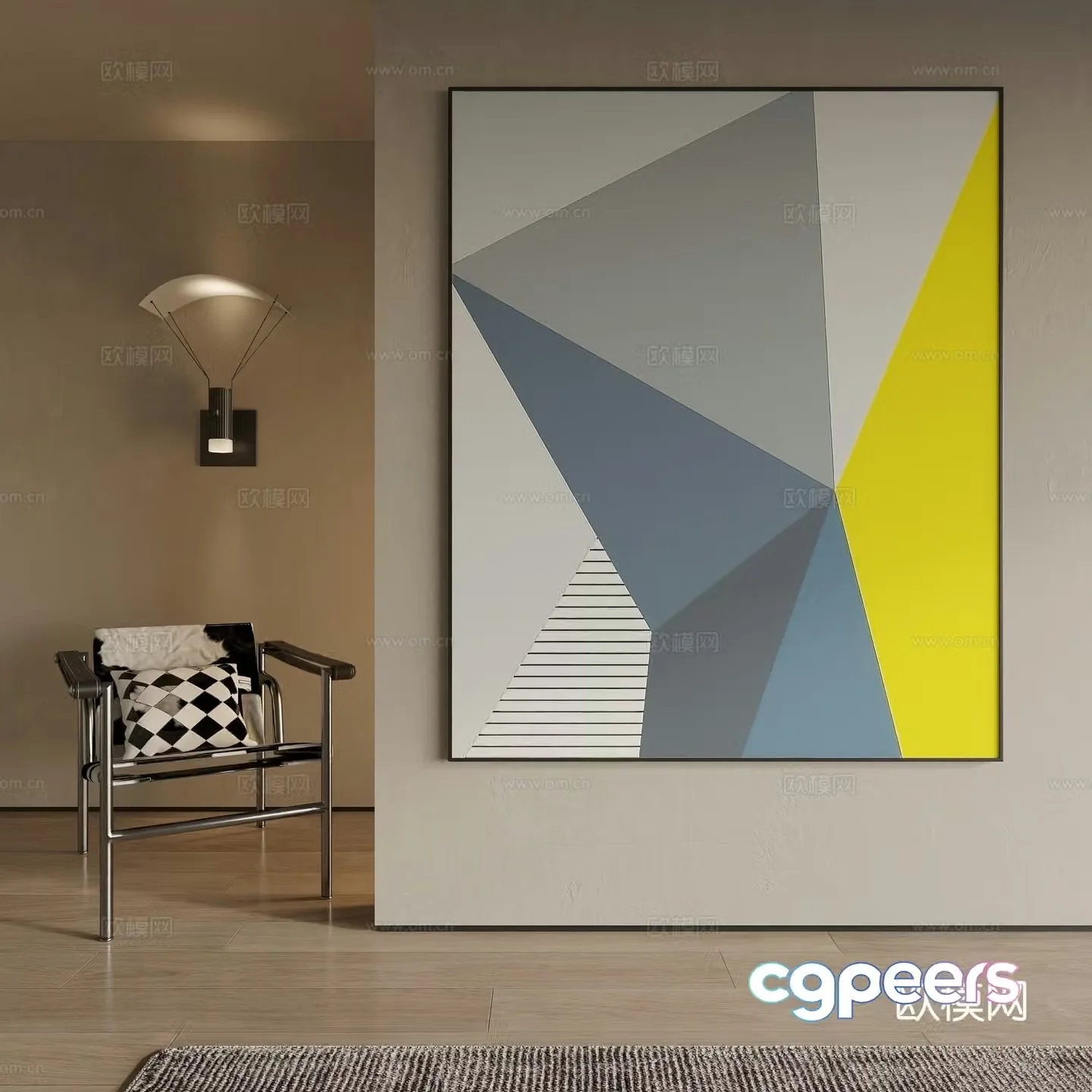 Modern decorative painting 3d model