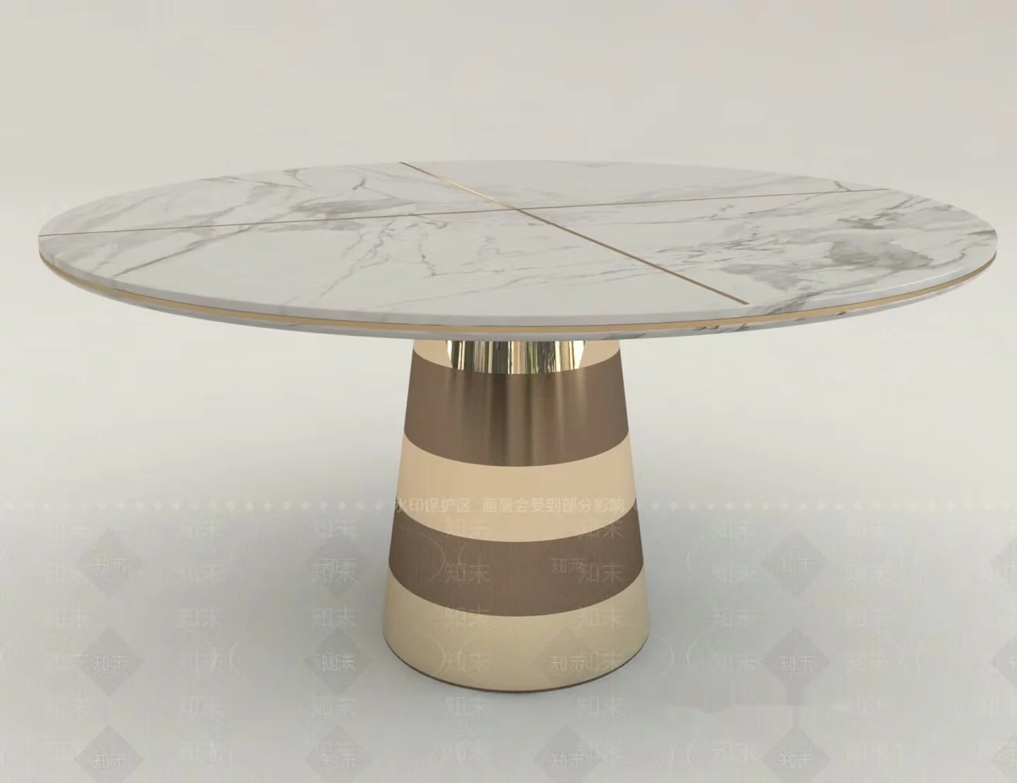 A Round Table With A Marble Top 3D Model – 7501 – VRAY Render