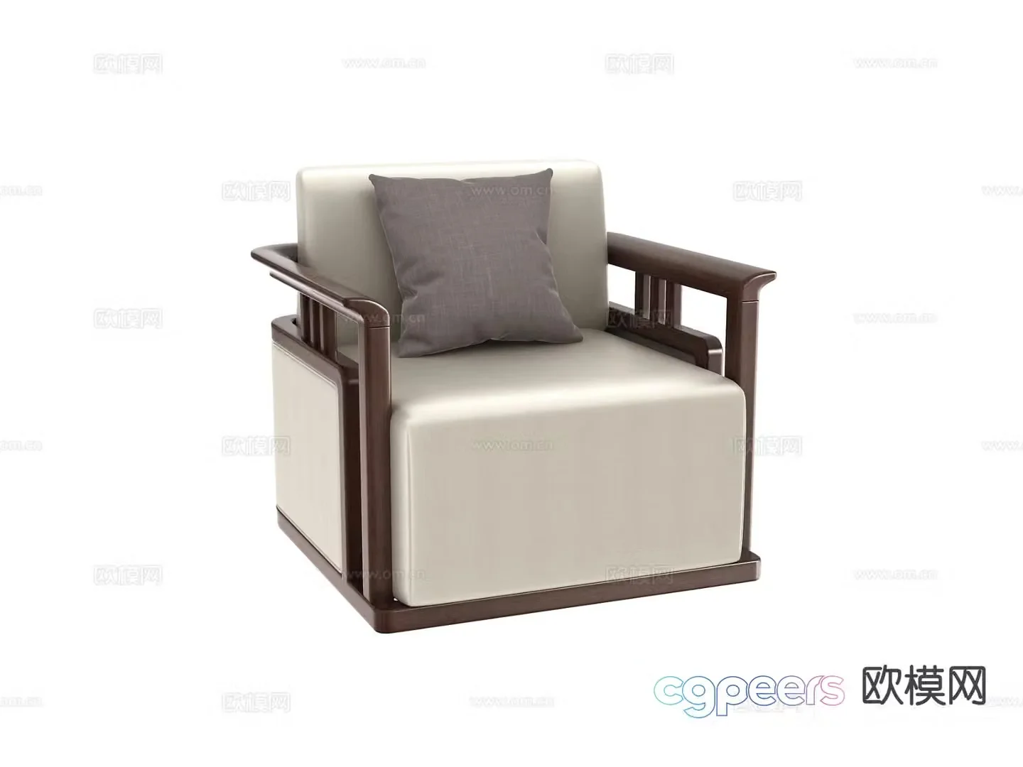 New Chinese style single sofa 3d model