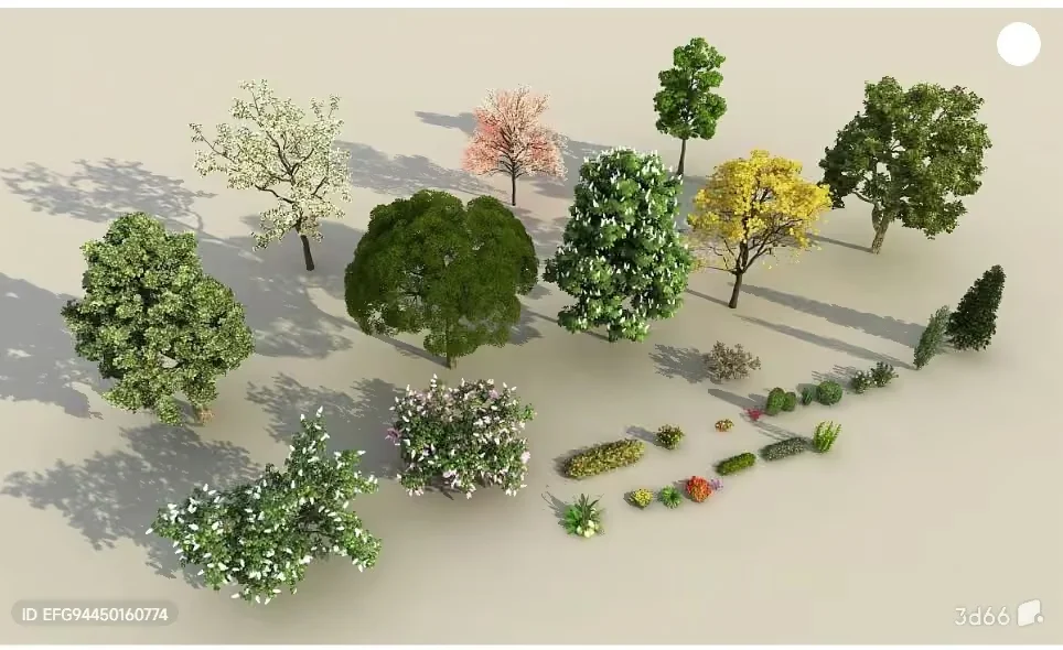 3D Render Of Trees 3D Model – 5282 – VRAY Render