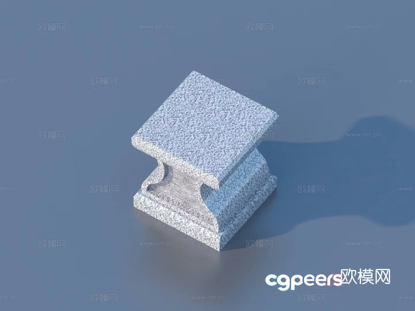 Stone bench stone pier 3d model
