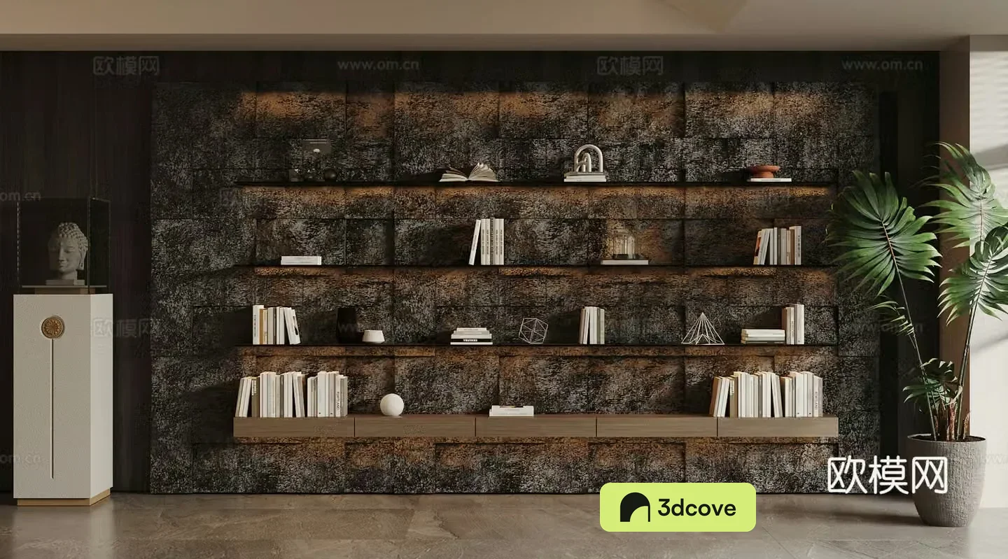 Modern Italian storage rack Italian light luxury storage rack Living room and study storage rack Layer rack Rock rack