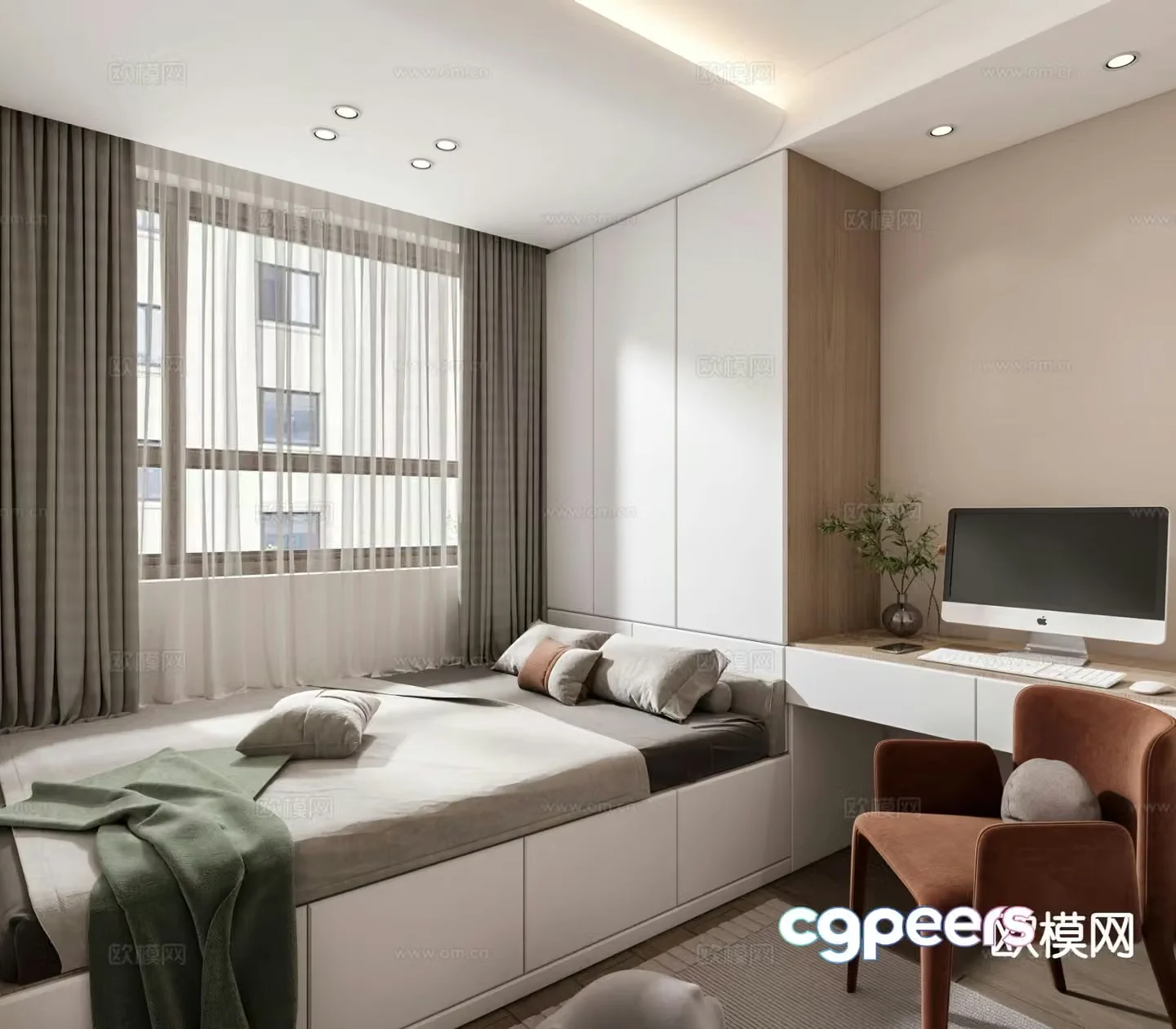 Modern tatami bedroom 3d model