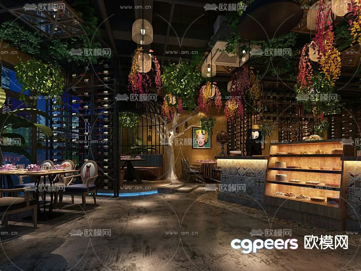 Nordic music restaurant bar 3d model