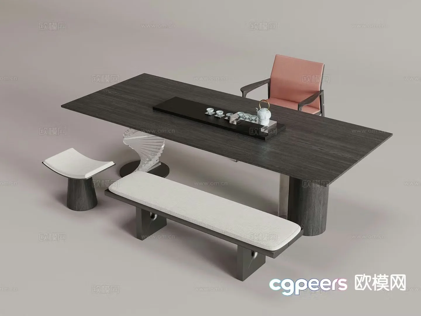 New Chinese style tea table tea table 3d model