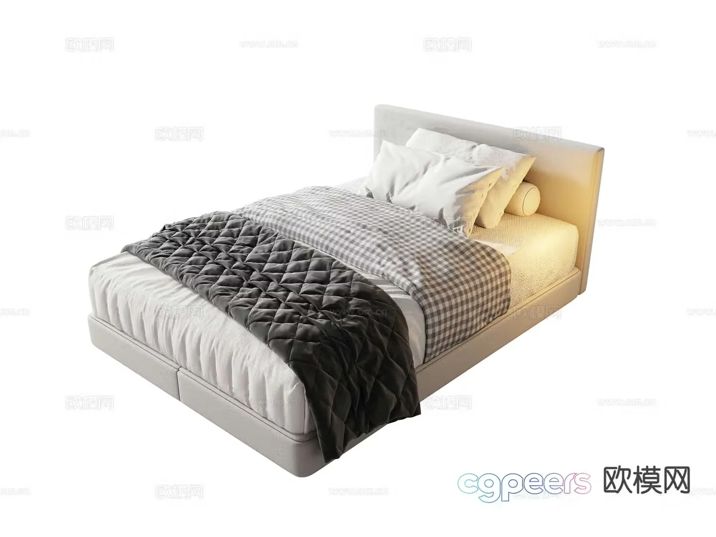 Modern single bed 3d model