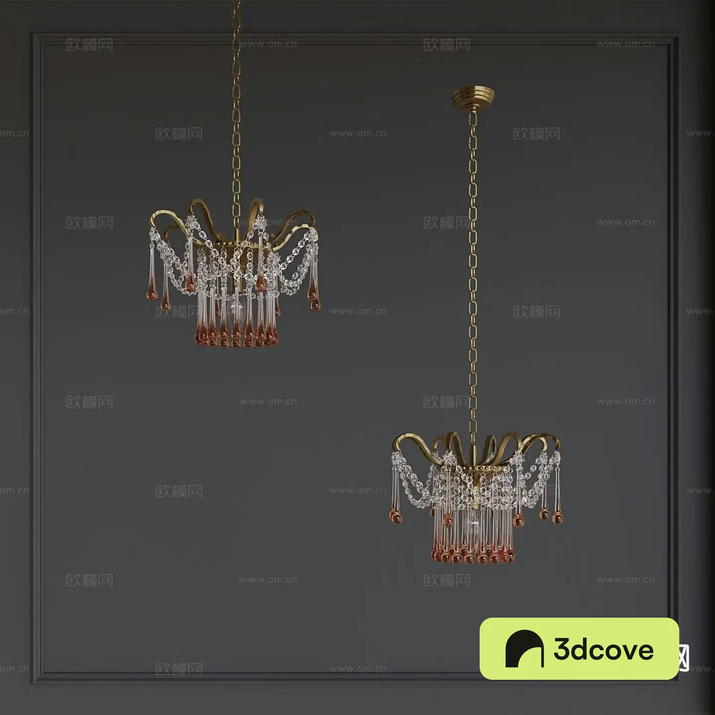 French chandelier crystal lamp