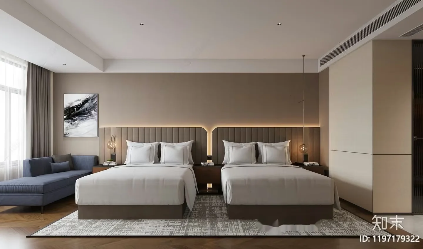 Modern Hotel Room 3D Model – 4753 – CORONA Render