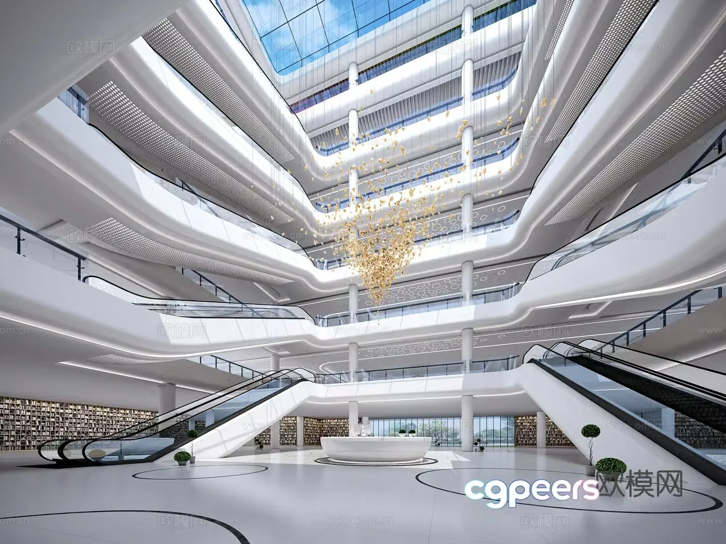 Library atrium 3d model