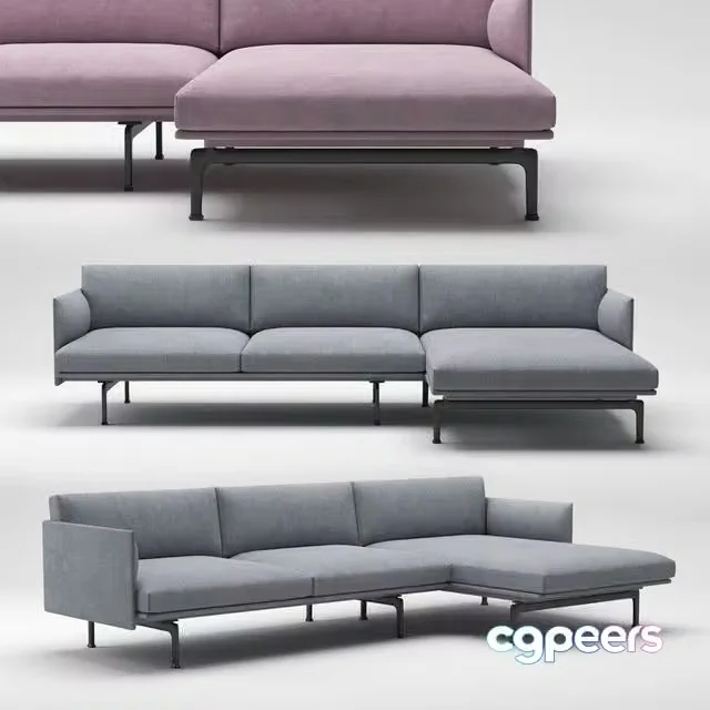 3ds Max Free – Muuto outline chaise longue