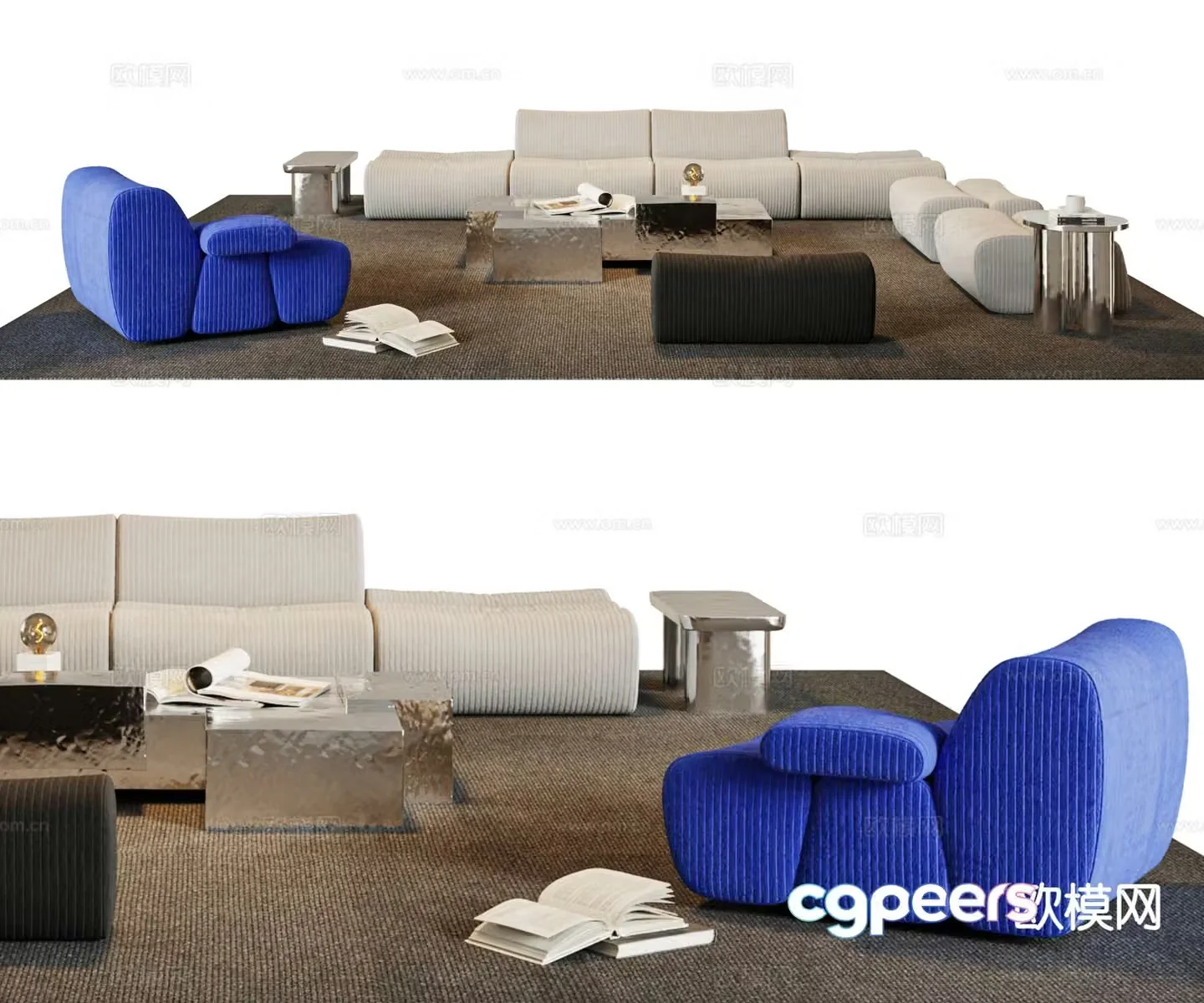 Modern sectional sofa 3d model