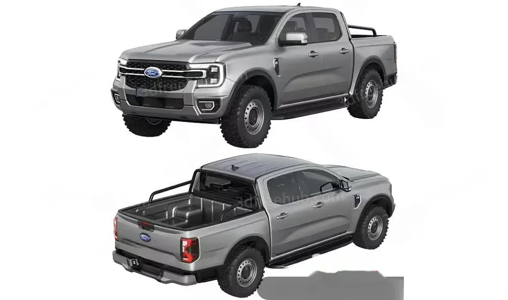 A Silver Ford Truck 3D Model – 19427 – VRAY Render