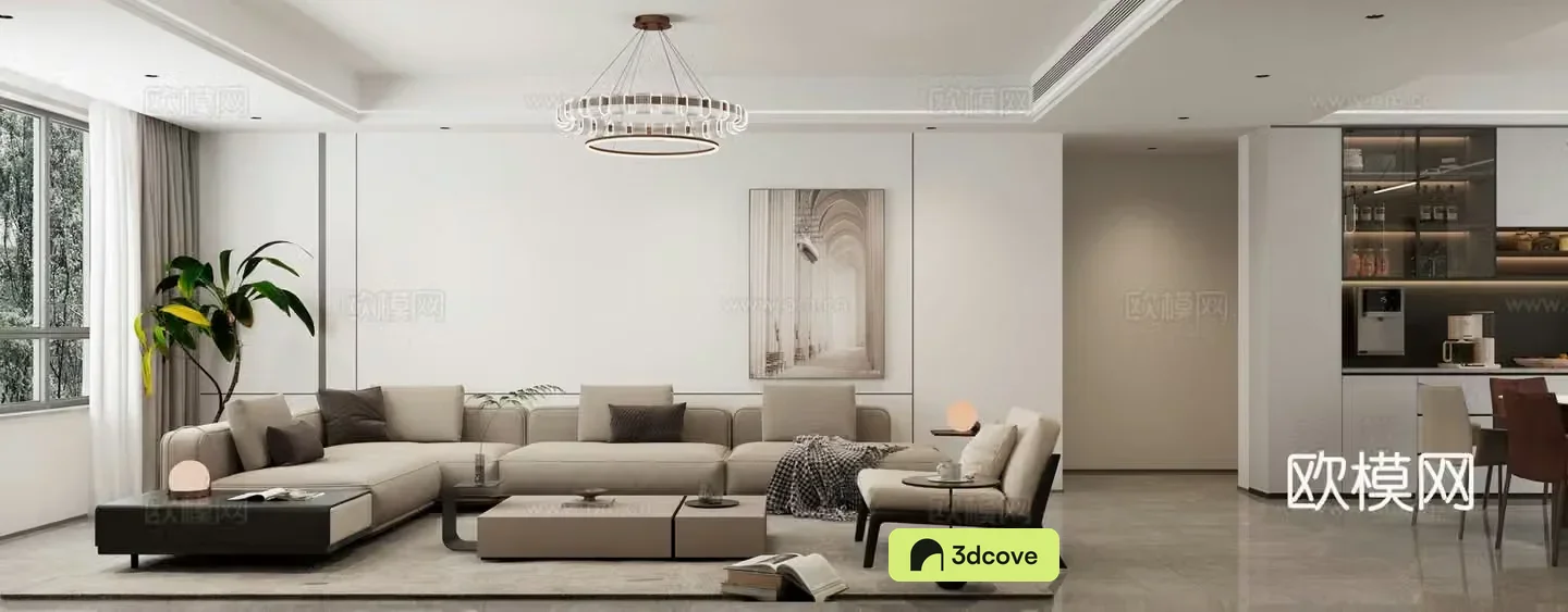 Modern living and dining room sofa combination ornaments shoes and hat cabinet wine cabinet