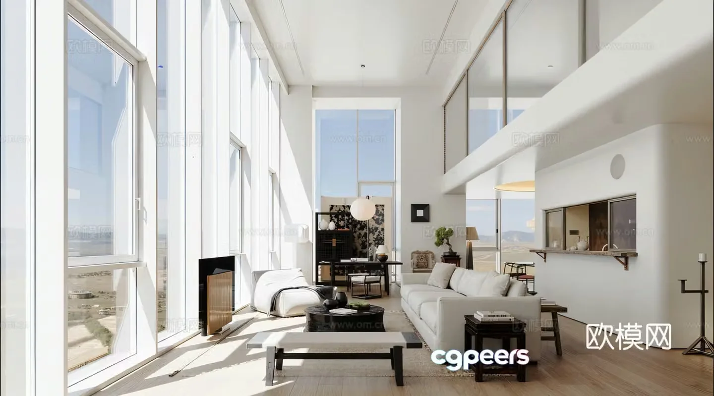 Modern living room 3d model