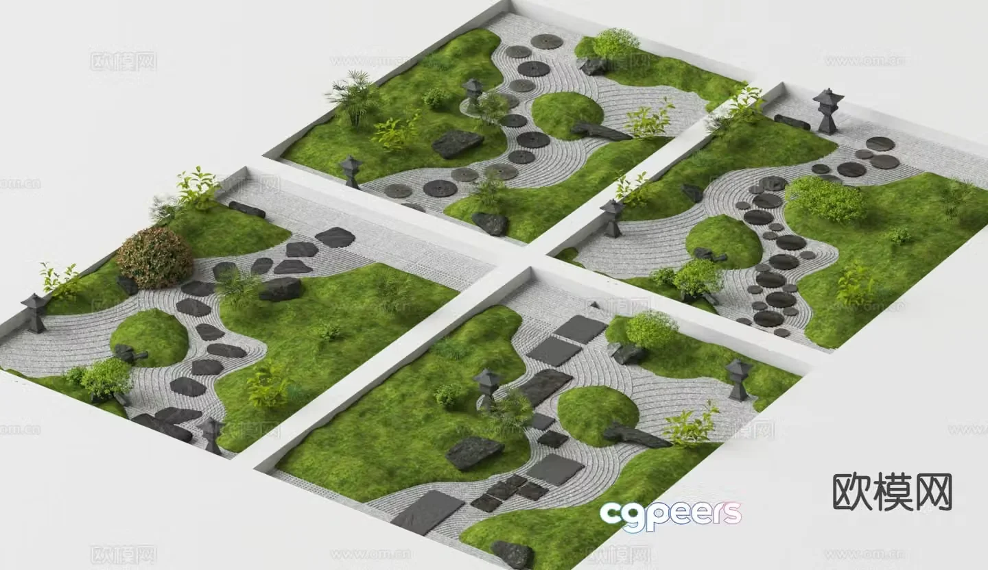 Landscape Garden Road Tingbu Micro Terrain 3D Model