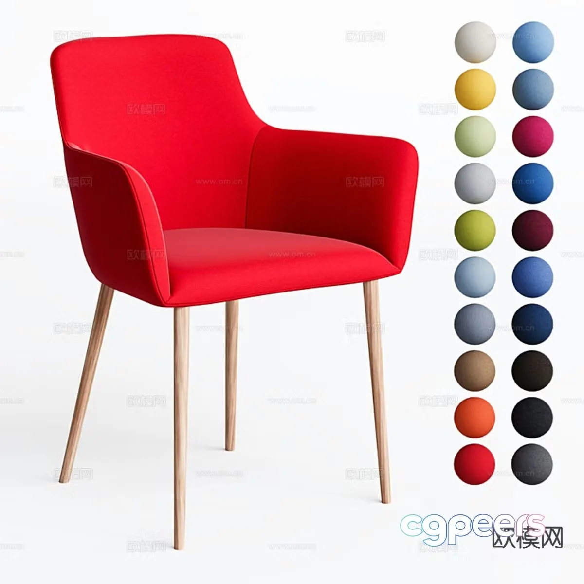 Quadrifoglio modern chair single chair dining chair 3d model