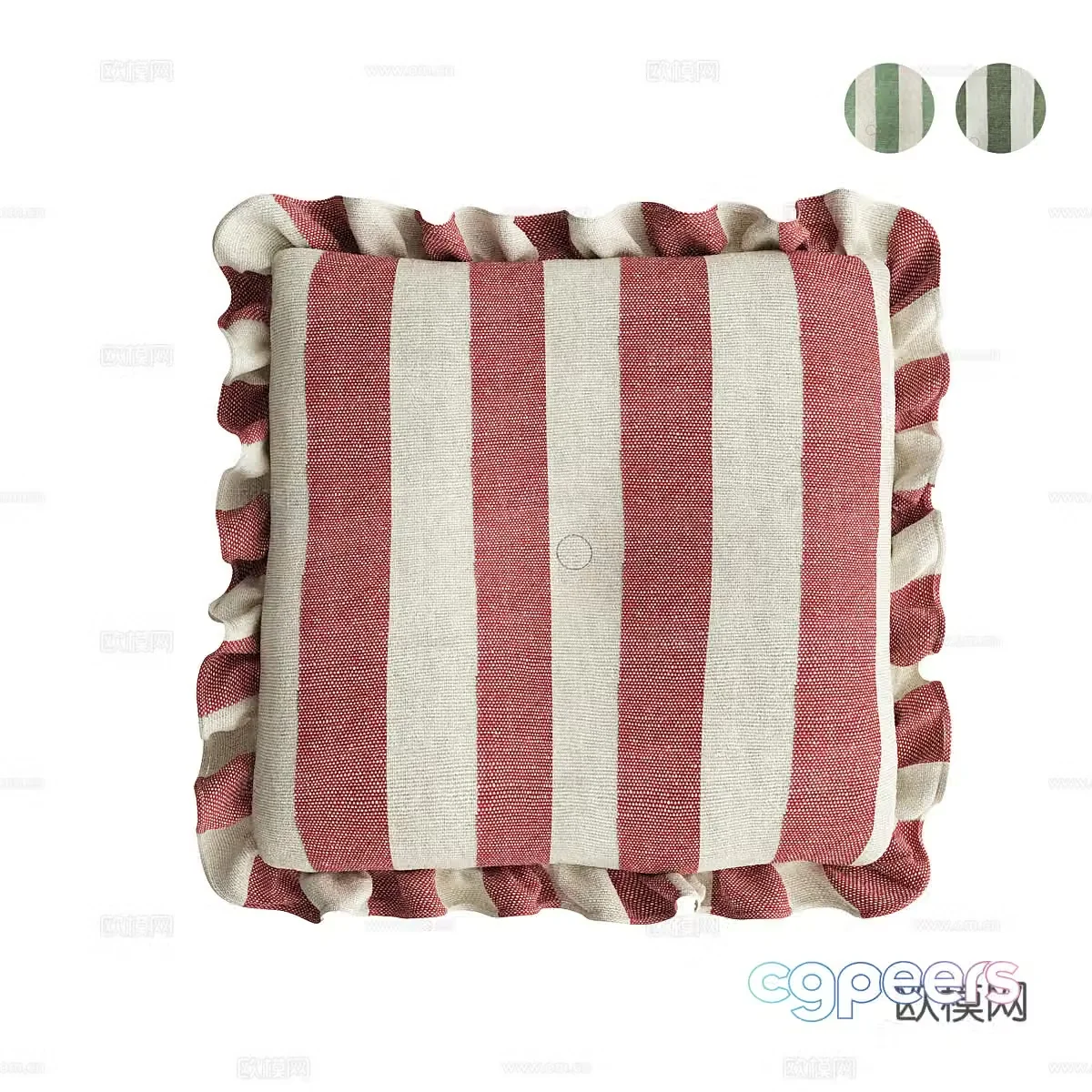 Striped pillow 3d model