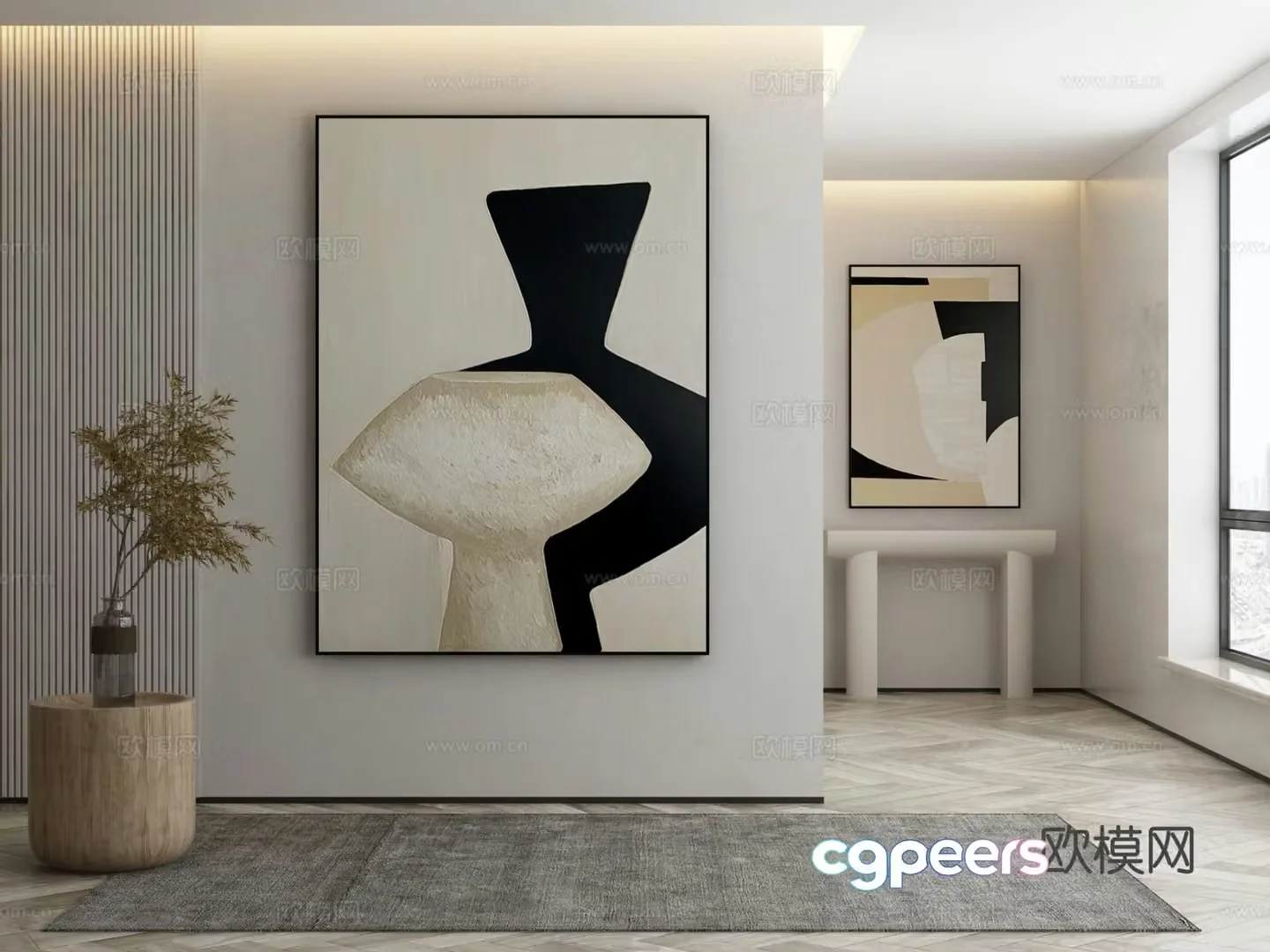 Modern decorative painting abstract hanging painting 3d model