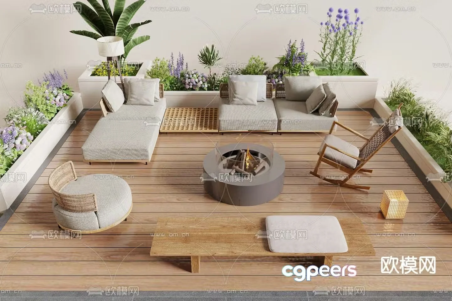 Outdoor sofa patio sofa 3d model