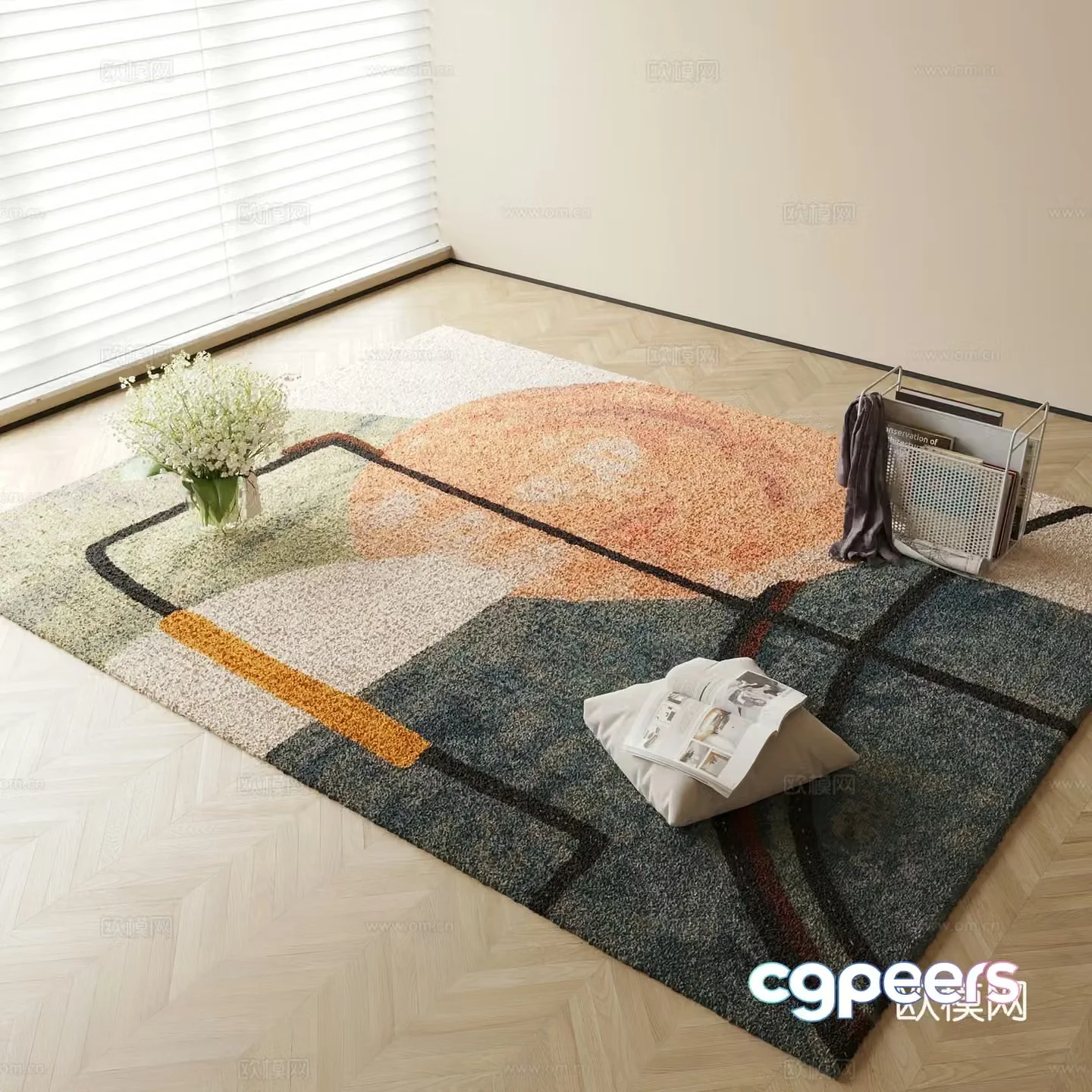 Modern carpet Square carpet 3d model