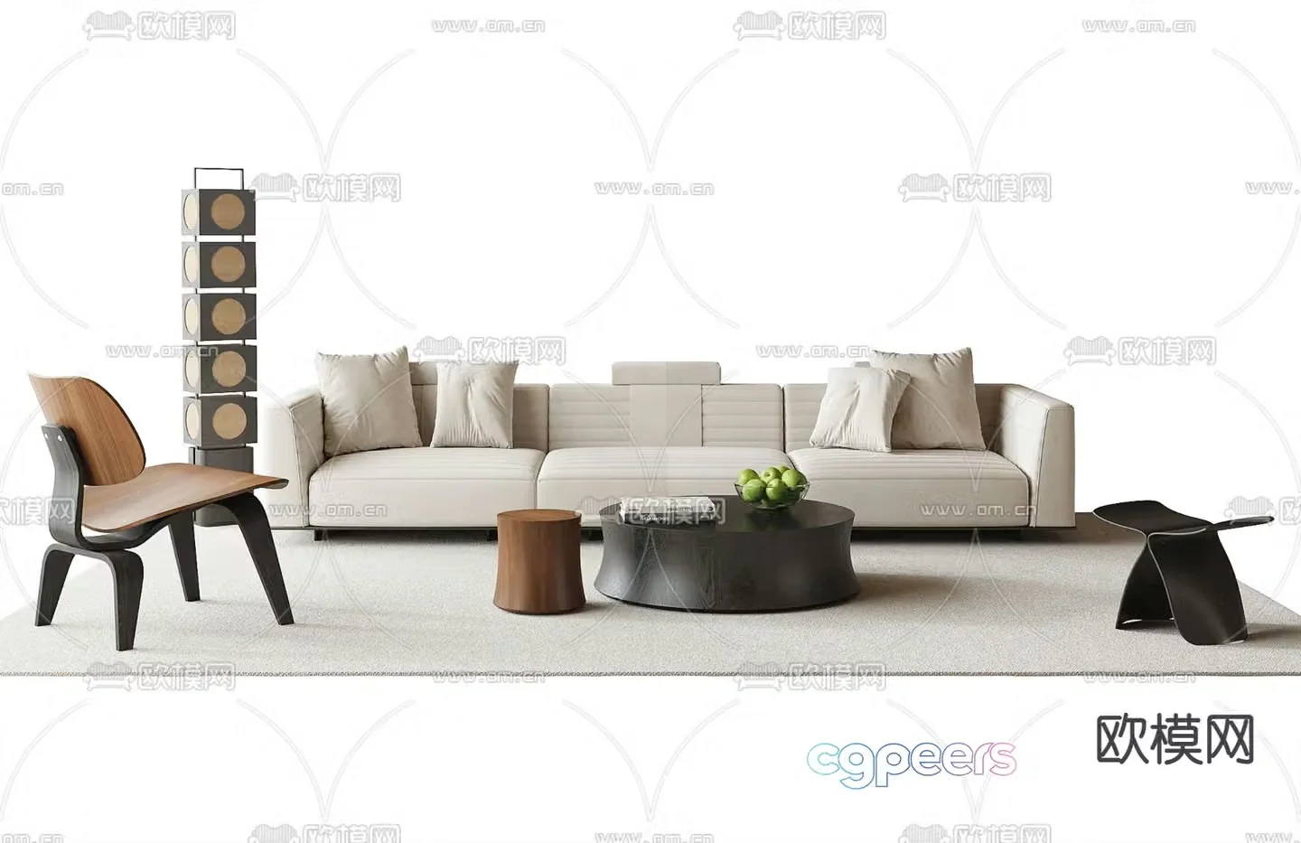Modern sectional sofa 3d model
