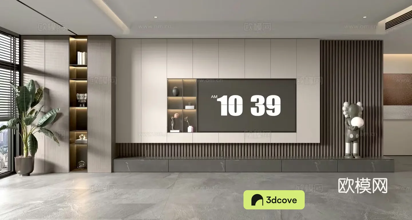 Modern TV background wall TV wall full wall TV cabinet
