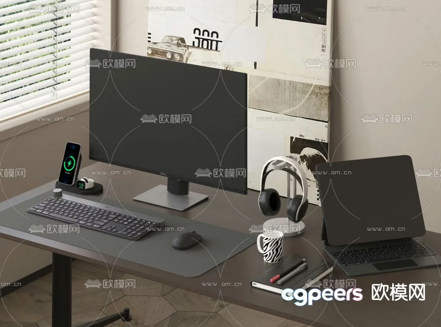 Desktop computer office equipment 3d model