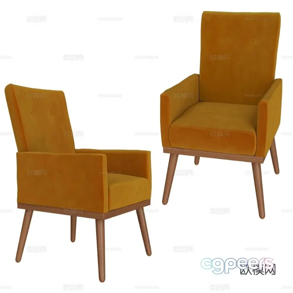 Scandic Nordic chair leisure chair 3d model